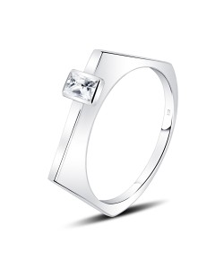 Charming Designed With CZ Stone Silver Ring NSR-4138